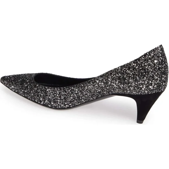 New Authentic SAINT LAURENT Glitter Pump - Picture 3 of 12